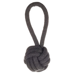Produktbild von Flamingo Hundespielzeug Ringo Zerrseil mit Knotenball aus Baumwolle Grau Klein - 20 cm