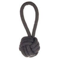 Produktbild von Flamingo Hundespielzeug Ringo Zerrseil mit Knotenball aus Baumwolle Grau Klein - 20 cm