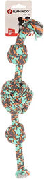 Flamingo Hundespielzeug Riva Baumwolle Seil mit Knoten und Ball Grün 36cm - 36 cm – Bild 1 von 4