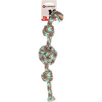 Produktbild von Flamingo Hundespielzeug Riva Baumwolle Seil mit Knoten und Ball Grün 36cm - 36 cm