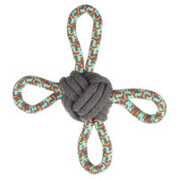 Produktbild von Flamingo Hundespielzeug Riva Multiring mit Ball aus Baumwolle Grün 25cm - 25 cm