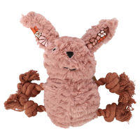 Produktbild von Flamingo Hundespielzeug Rozette Kaninchen aus Plüsch mit Seil in Rosa
