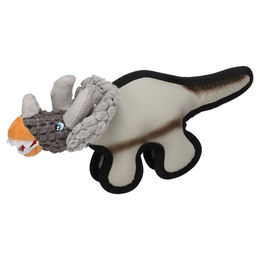 Flamingo Hundespielzeug Saura Dinosaurier Grau S Plüsch mit Quietscher zur Zahnpflege – Bild 1 von 5