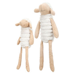 Flamingo Hundespielzeug Schaf sitzend Beige aus Plüsch mit Squeaker Größe S – Bild 1 von 1