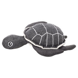 Flamingo Hundespielzeug Schildkröte Quietschspielzeug aus Cord in Grau Weiß Größe S – Bild 1 von 3