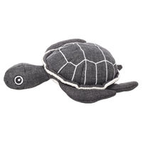 Produktbild von Flamingo Hundespielzeug Schildkröte Quietschspielzeug aus Cord in Grau Weiß Größe S