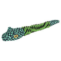 Produktbild von Flamingo Hundespielzeug Schlange mit Seil und Squeaker Grün - 44 cm