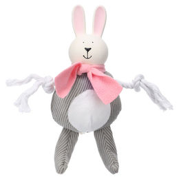 Produktbild von Flamingo Hundespielzeug Sjala Kaninchen aus Plüsch mit Seil Grau