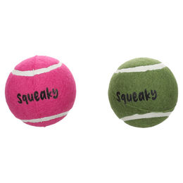 Flamingo Hundespielzeug Smash Tennisball mit Squeaker aus Gummi, 2 Stück, Mehrfarbig, Ø 7,6 cm – Bild 1 von 2