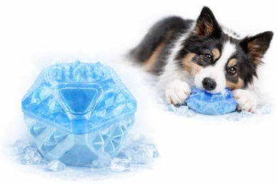 Flamingo Hundespielzeug Snowy Ball blau aus TPR Gummi wasserfest und befüllbar - 1 Stk. – Bild 1 von 6