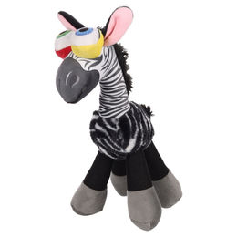 Flamingo Hundespielzeug Stripz Zebra schwarz Plüsch mit Squeaker – Bild 1 von 7