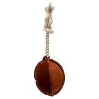 Produktbild von Flamingo Hundespielzeug Swa Rugby aus Leder mit Quietschefunktion Braun 32cm