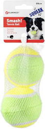 Flamingo Hundespielzeug Tennisball Smash mit Squeaker aus Gummi 8 cm 2 Stück - 2 x 8 cm – Bild 1 von 4
