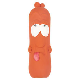Flamingo Hundespielzeug Tipsy Wurst aus Latex als Quietschspielzeug braun 20 cm - 20 cm – Bild 1 von 3