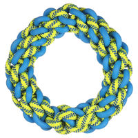 Produktbild von Flamingo Hundespielzeug Tofla Ring aus Nylon Blau Gelb Größe L 23 x 23 x 5 cm