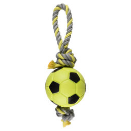 Flamingo Hundespielzeug TPR Sporty Fußball mit Seil Grün 12 cm – Bild 1 von 2