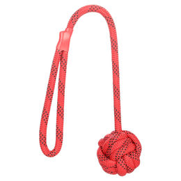 Flamingo Hundespielzeug Vokas Zugseil mit Ball aus Kunststoff Schwarz Rot - 49 cm – Bild 1 von 3