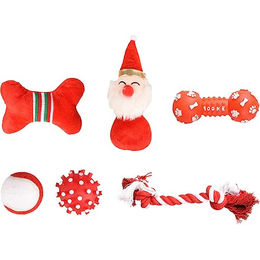 Flamingo Hundespielzeug Weihnachtsstrumpf rot aus Baumwolle mit Quietschfunktion – Bild 1 von 13