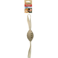 Produktbild von Flamingo Hundespielzeug Wilga Rugbyball mit Seil Braun aus TPR und Bambus befüllbar 35 cm