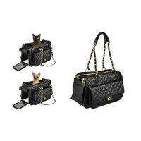 Produktbild von Flamingo Hundetasche Gigi Schwarz Kunstleder Größe L