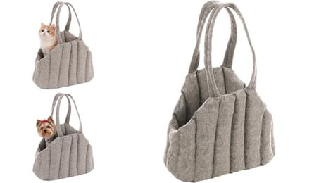 Flamingo Hundetasche Gilian Tragetasche für kleine bis mittlere Hunde Grau aus Polyester – Bild 1 von 4