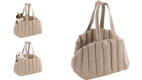 Flamingo Hundetasche Gladys Transportbox für kleine Hunde in Beige aus Polyester 58x32x34cm – Bild 1 von 10