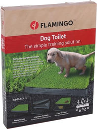 Flamingo Hundetoilette Pelou mit Kunstrasen für Welpen und Hunde aller Größen 63x51cm – Bild 1 von 13