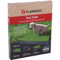 Produktbild von Flamingo Hundetoilette Pelou mit Kunstrasen für Welpen und Hunde aller Größen 63x51cm