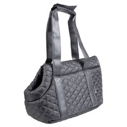 Flamingo Hundetragetasche Bailey Schwarz aus Polyester mit herausnehmbarem Kissen und Sicherheitsleine 38x20x18cm – Bild 1 von 8