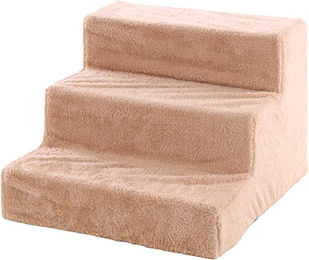 Flamingo Hundetreppe Easy Step Beige aus Plüsch 41x43x30cm – Bild 1 von 3