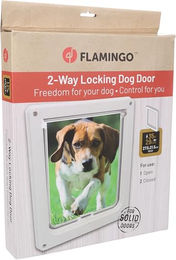 Flamingo Hundetür aus Kunststoff in Weiß 29x35cm – Bild 1 von 2
