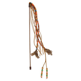 Produktbild von Flamingo Indy Spielangel für Katzen mit Perlen und Federn in Bunt - 45 cm