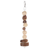Produktbild von Flamingo Intelligenzspielzeug Biru für Wellensittiche aus Holz mit Rattanbällen und Nüssen in Blau und Braun - 1 Stk.