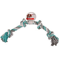 Produktbild von Flamingo Jim Spieltau Hundespielzeug aus Baumwolle mit 4 Knoten in Mint/Weiß