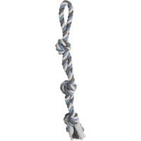 Produktbild von Flamingo Jim Zerrseil Tauspielzeug aus Baumwolle 65cm Blau Weiß Grau