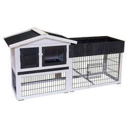Flamingo Kaninchenstall Aurora aus Holz wetterfest 156 x 53 x 82.5 cm Weiß – Bild 1 von 13