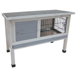 Flamingo Kaninchenstall Bugs Cottage aus Holz in Grau 91x45x72cm mit Kotschublade – Bild 1 von 5