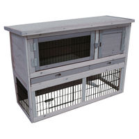 Produktbild von Flamingo Kaninchenstall Loft Cottage aus Holz für Kaninchen und Meerschweinchen 111x78x45cm in Natur und Grau