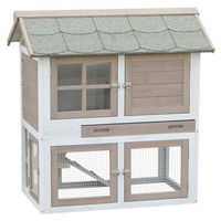Produktbild von Flamingo Kaninchenstall Snug Urban aus Holz mit Auslauf und Reinigungsschublade 98x64x102cm