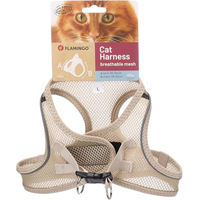 Produktbild von Flamingo Katze Geschirr Step&Go Berta Beige Größe L 30-34cm 48-52cm aus Nylon