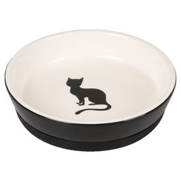 Flamingo Katze Nala Futternapf aus Keramik mit Antirutschfunktion schwarz-weiß 220ml - 220 ml – Bild 1 von 3