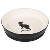 Produktbild von Flamingo Katze Nala Futternapf aus Keramik mit Antirutschfunktion schwarz-weiß 220ml - 220 ml