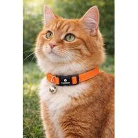 Produktbild von Flamingo Katzenhalsband Elza Orange Reflektierendes Nylon mit Glöckchen 20–34 cm