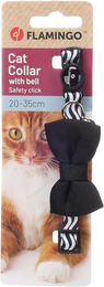 Flamingo Katzenhalsband Kamil mit Fliege Schwarz 20-35 cm x 10 mm x 2 mm – Bild 1 von 6