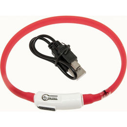 Produktbild von Flamingo Katzenhalsband LED Visio Light Rot 35 cm wasserabweisend mit Akku - 35 cm