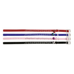 Flamingo Katzenhalsband Samt Diamond Wave – Bild 1 von 2