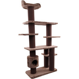 Flamingo Katzenkratzbaum Baloo Mowgli XXL Braun mit Sisal 131x76,5x218cm – Bild 1 von 5