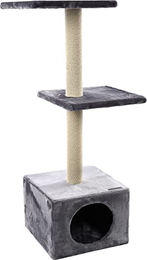 Flamingo Katzenkratzbaum Dalto Grau aus Plüsch 35x35x104,5cm – Bild 1 von 5