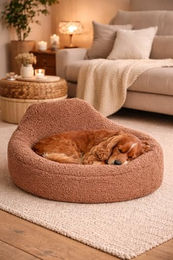 Flamingo Katzensofa Felpa Mokka weiches Plüschbett für alle Altersstufen 70x70x33 cm – Bild 1 von 3
