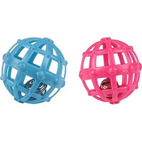 Produktbild von Flamingo Katzenspielzeug Ball Afke mit Glocke aus Kunststoff 5,1 cm bunt - 5,1 cm